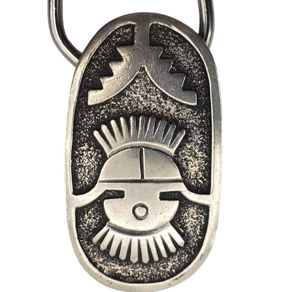 Sterling Silver Keychain 925 Native American Benn… - image 2
